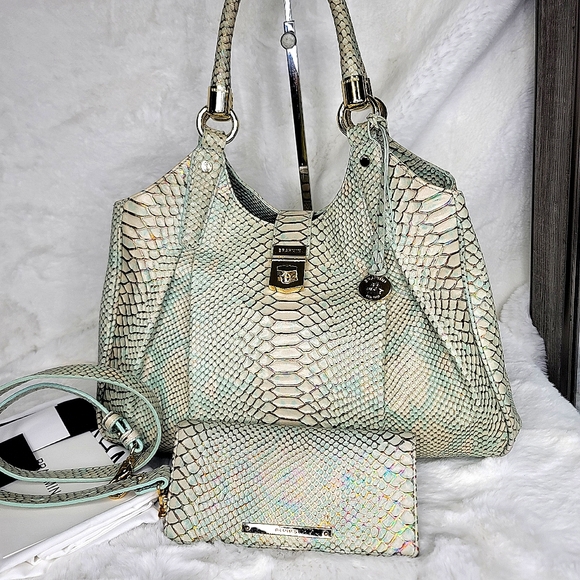 ☆ Brahmin 2 PCS SET Matching Designer Rare Shoulder Bag Purse + Wallet - Picture 10 of 16